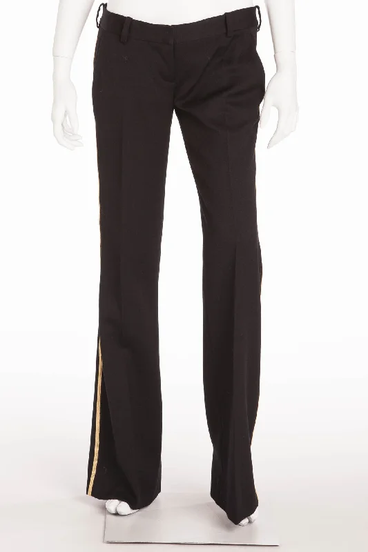 Balmain - Black Pants Gold Trim - FR 40