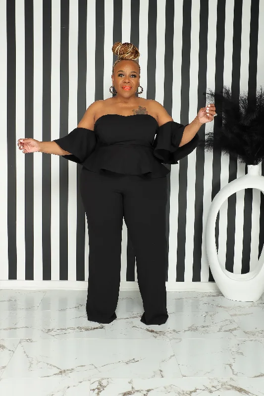 Black Always Perfect Peplum Jumpsuit