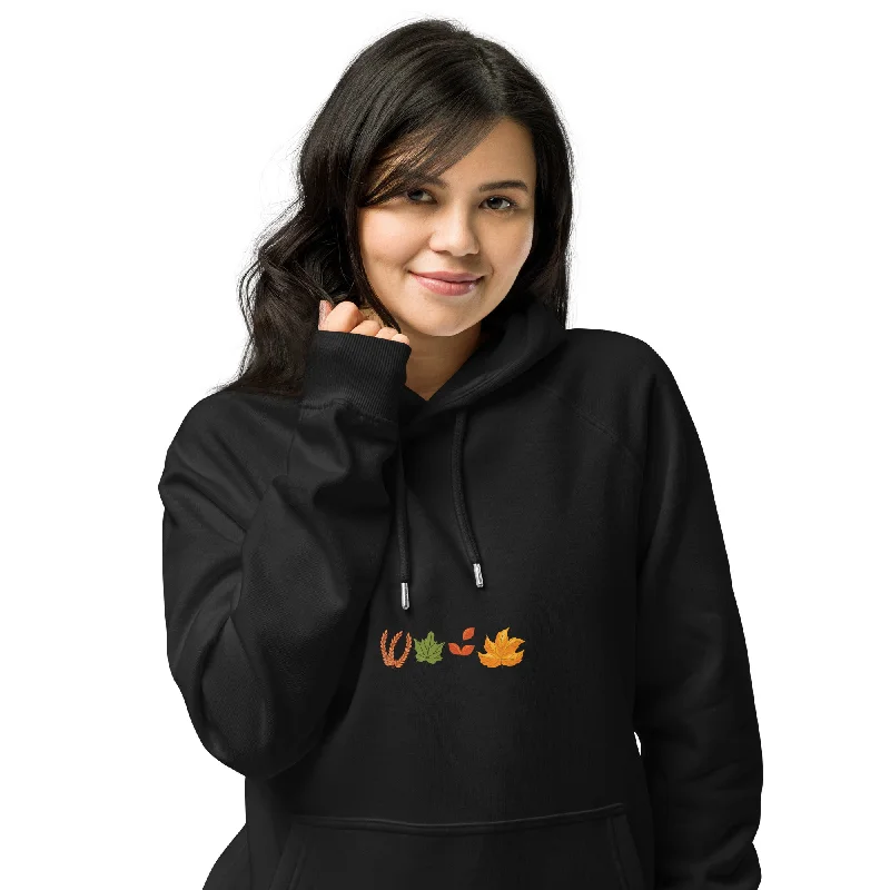 Fall Thanksgiving Graphic Women Eco Raglan Hoodie