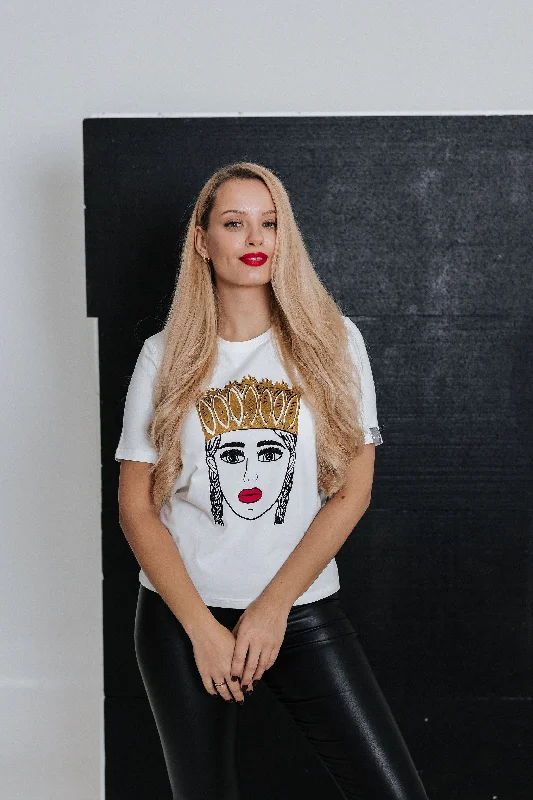 T-SHIRT GIRL WITH GOLDEN CROWN