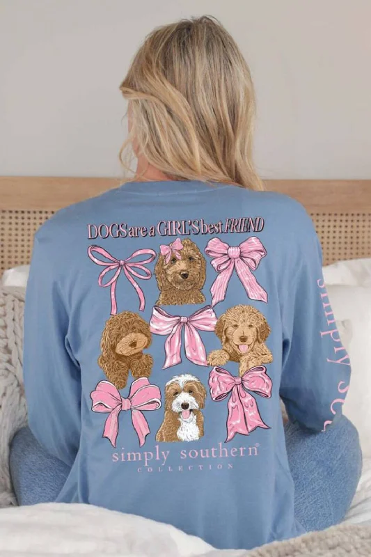 Simply Southern Long Sleeve Dogs Are Girl’s Best Friend for Women in Mirage | LS-DOGS-MIRAGE