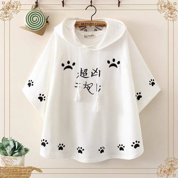 Women's Kawaii Characters And Dog's Paw Printed Cape Blazers